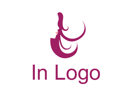 lips and hair of a woman logo