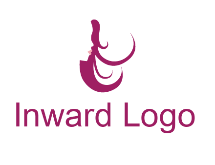 lips and hair of a woman logo