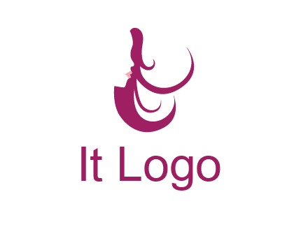 lips and hair of a woman logo