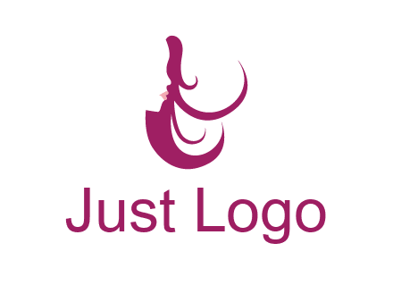 lips and hair of a woman logo