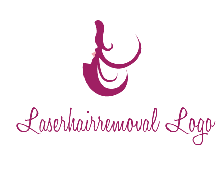 lips and hair of a woman logo