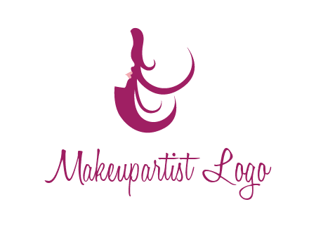 lips and hair of a woman logo