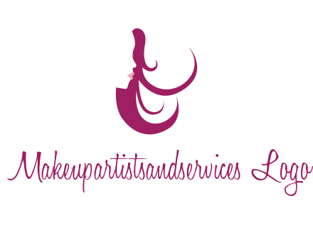 lips and hair of a woman logo