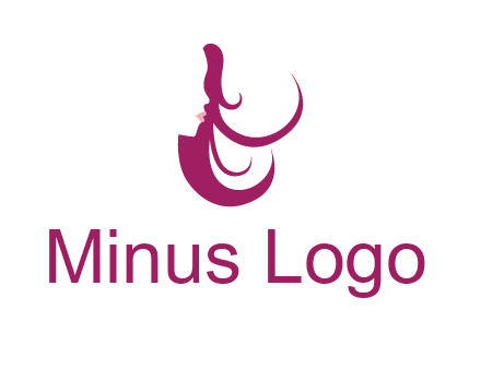lips and hair of a woman logo