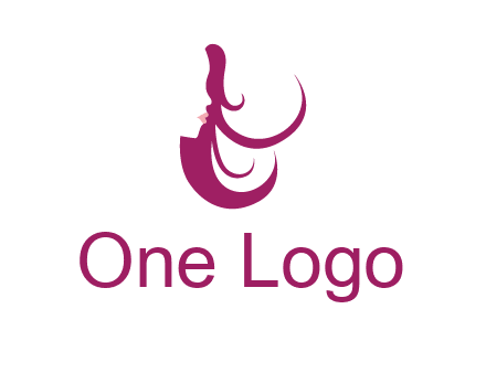 lips and hair of a woman logo