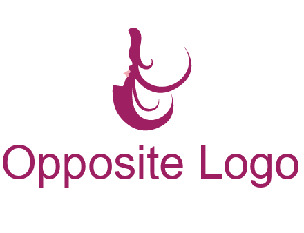 lips and hair of a woman logo