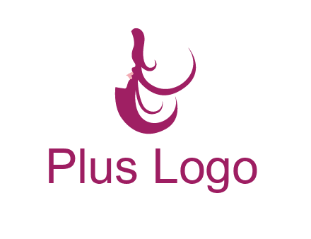lips and hair of a woman logo