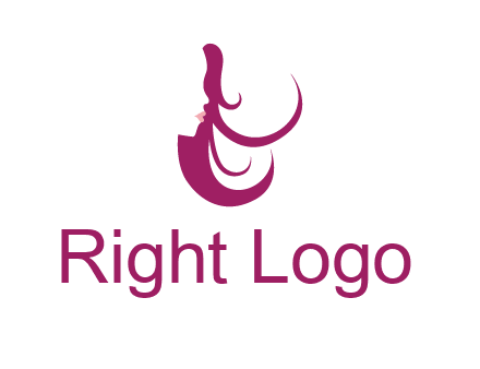 lips and hair of a woman logo