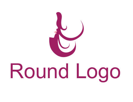 lips and hair of a woman logo