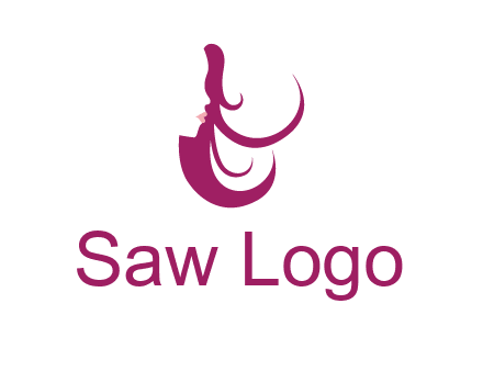 lips and hair of a woman logo
