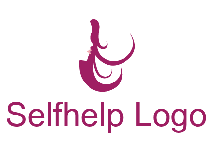 lips and hair of a woman logo