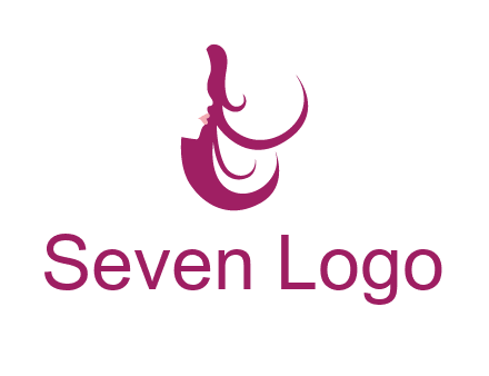 lips and hair of a woman logo