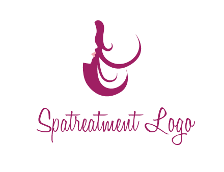 lips and hair of a woman logo