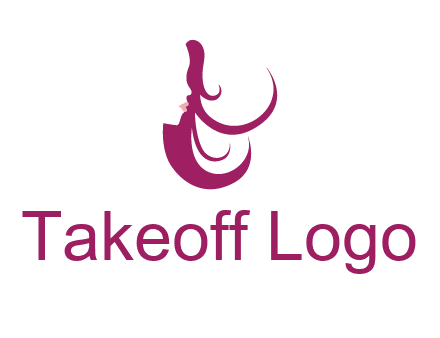 lips and hair of a woman logo
