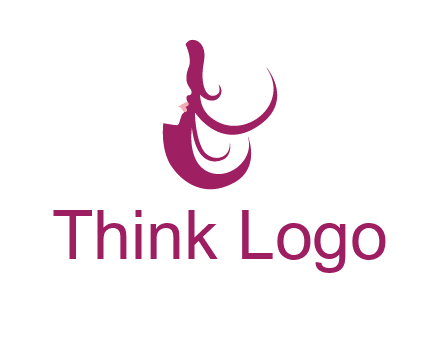 lips and hair of a woman logo