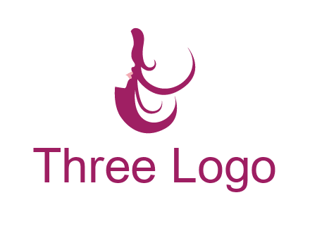 lips and hair of a woman logo