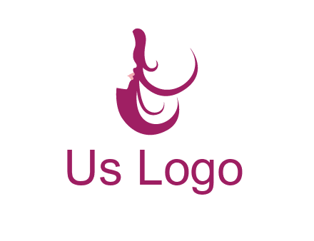 lips and hair of a woman logo