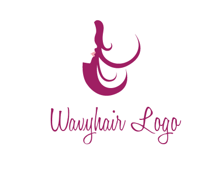 lips and hair of a woman logo