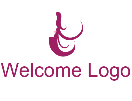 lips and hair of a woman logo