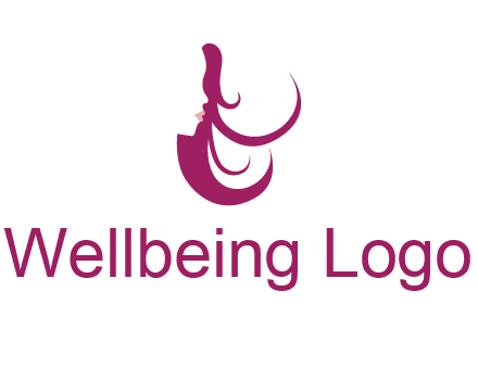 lips and hair of a woman logo