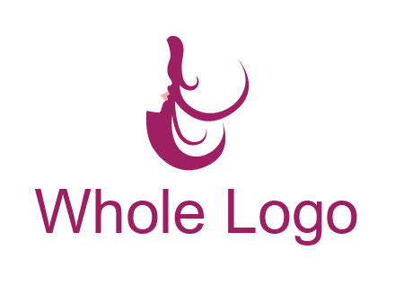 lips and hair of a woman logo