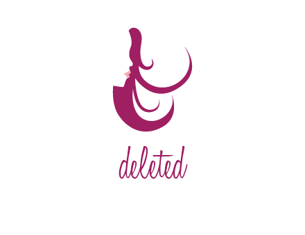 lips and hair of a woman logo