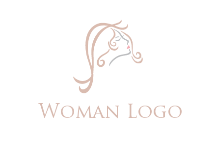 salon logo with a woman head illustration