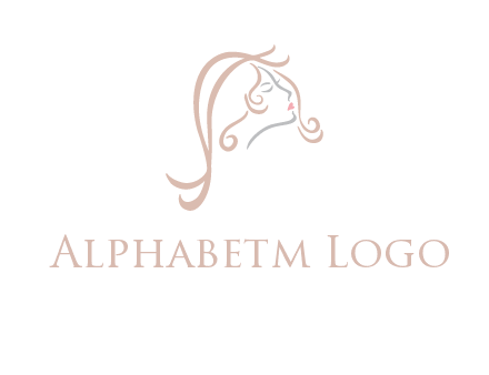 salon logo with a woman head illustration