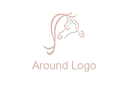 salon logo with a woman head illustration
