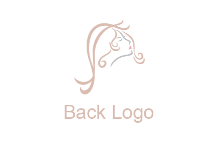 salon logo with a woman head illustration