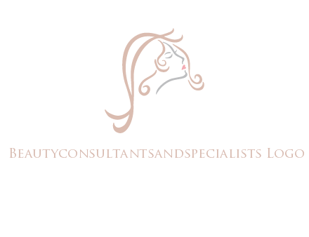 salon logo with a woman head illustration