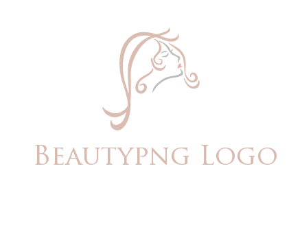 salon logo with a woman head illustration