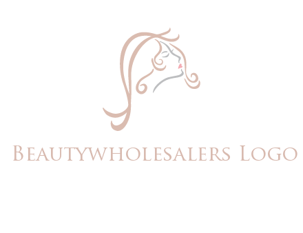 salon logo with a woman head illustration