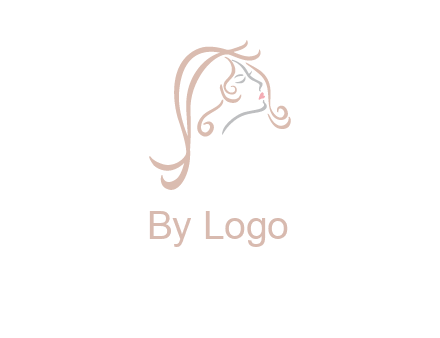 salon logo with a woman head illustration