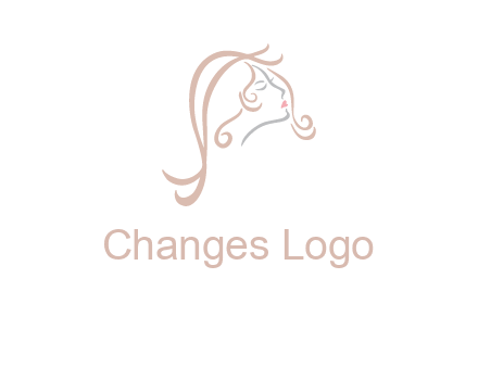 salon logo with a woman head illustration