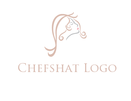 salon logo with a woman head illustration