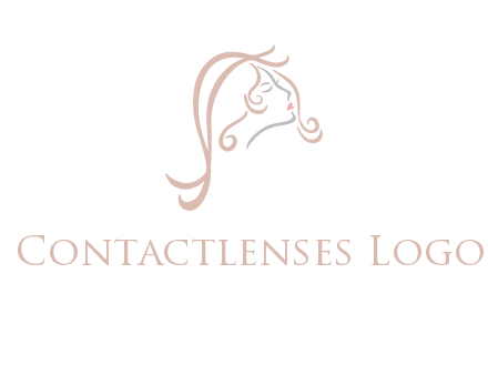 salon logo with a woman head illustration