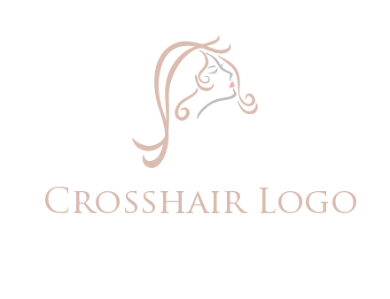 salon logo with a woman head illustration