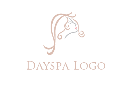 salon logo with a woman head illustration