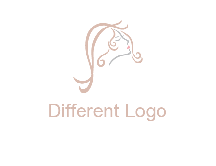 salon logo with a woman head illustration