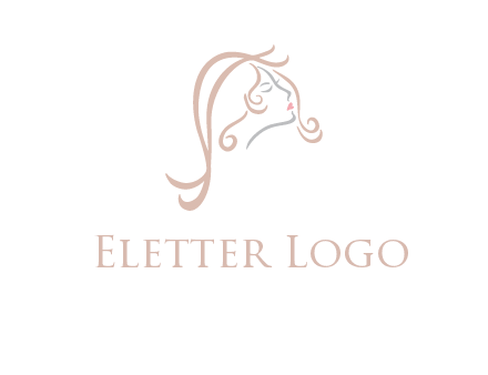 salon logo with a woman head illustration