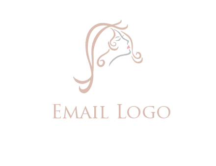 salon logo with a woman head illustration