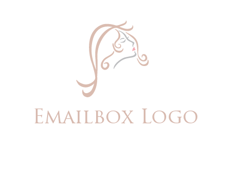 salon logo with a woman head illustration