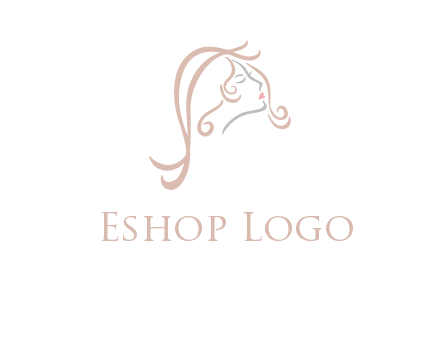 salon logo with a woman head illustration