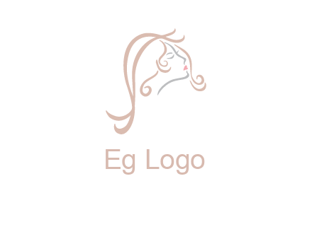 salon logo with a woman head illustration