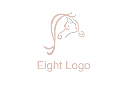 salon logo with a woman head illustration