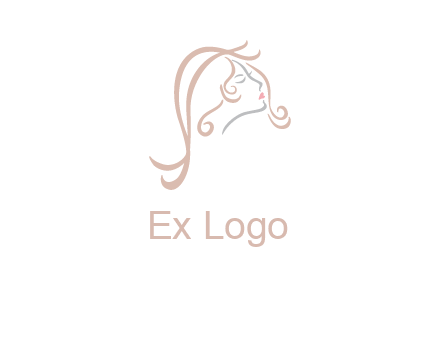 salon logo with a woman head illustration