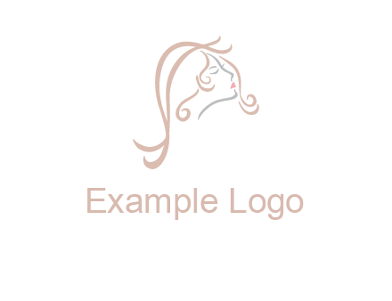salon logo with a woman head illustration