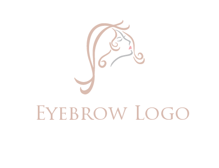 salon logo with a woman head illustration