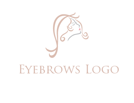 salon logo with a woman head illustration